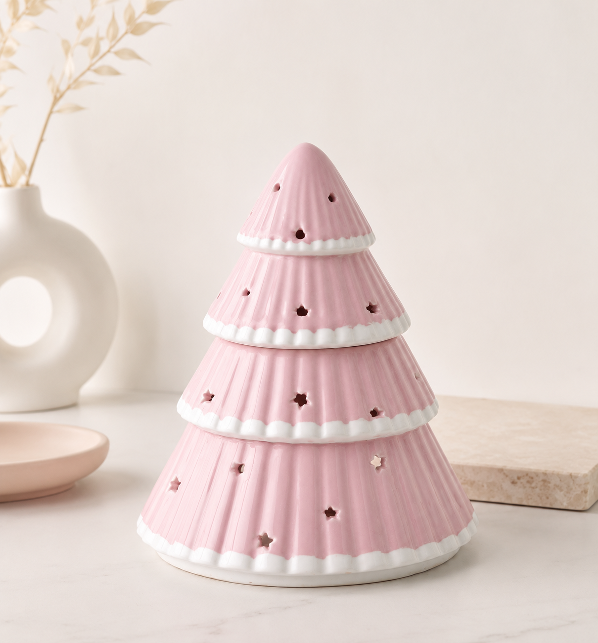 Quemador de cera "Árbol de Navidad Rosa"